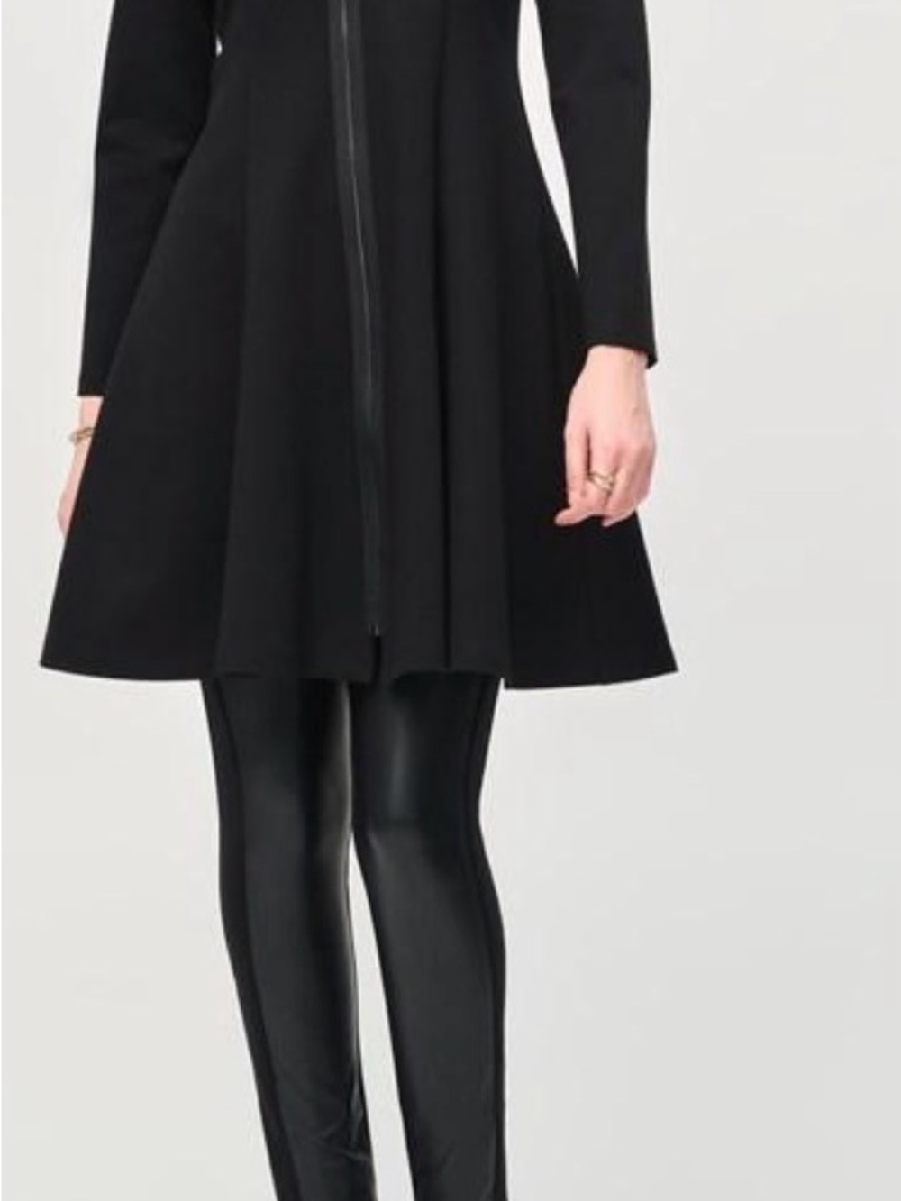 Women's Black Long-Sleeve Zip-Front jacket coat Joseph Ribkoff  NWT Size 14 - Picture 3 of 5